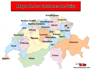 Mapa de los Cantones de Suiza